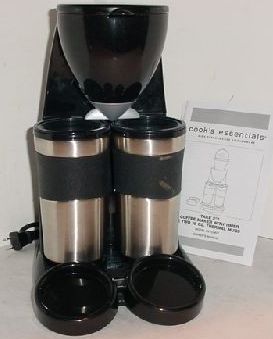 COOK ESSENTIALS COFFEE MAKER W/ 2-STAINLESS MUGS *NEW*